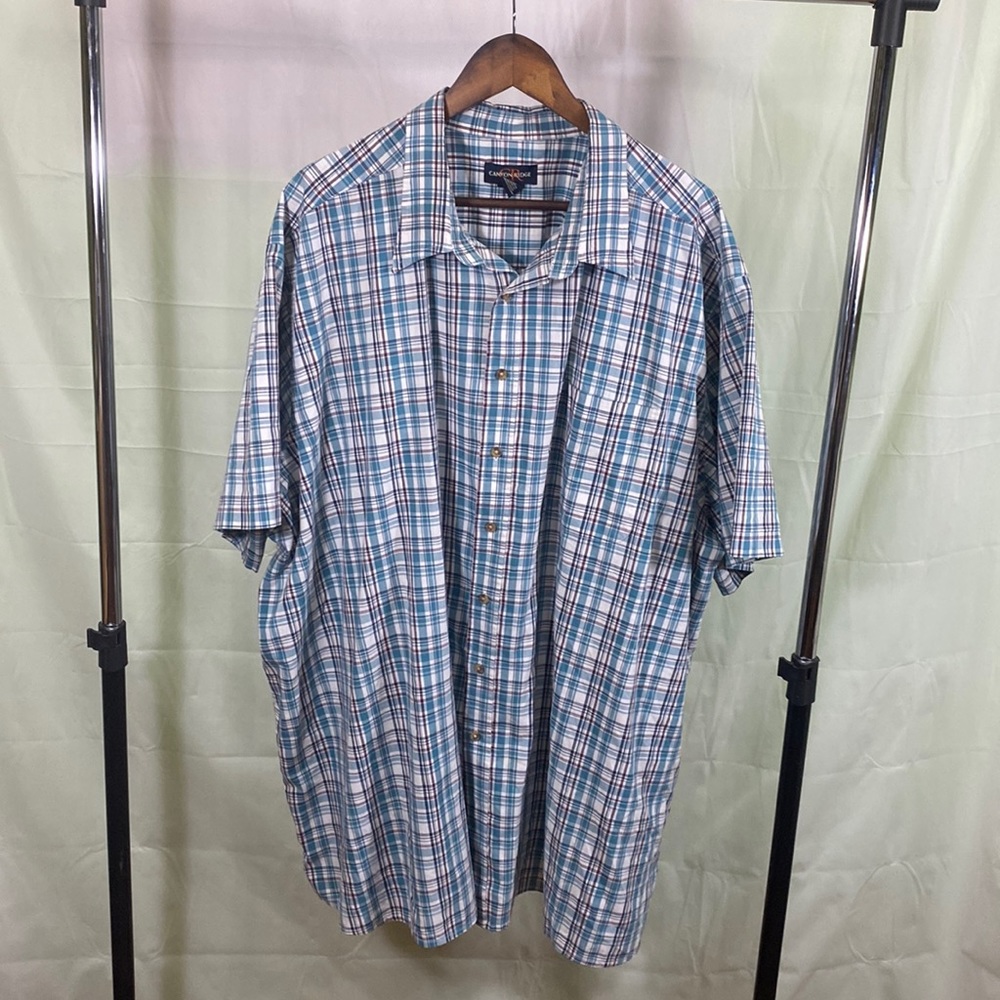 Canyon Ridge Plaid Dress Shirt Mens Size 4X